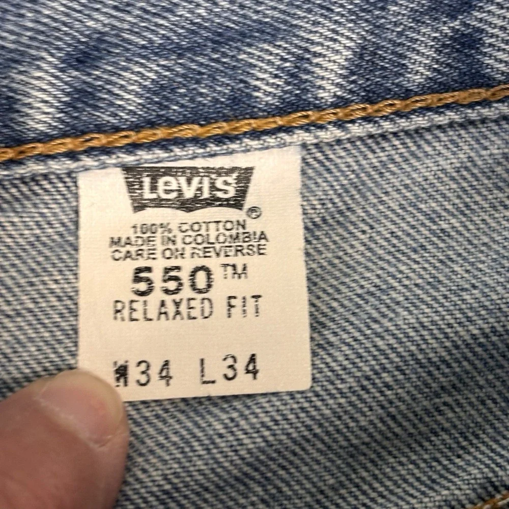 Levi's 550 Vtg 2000 Men's Jeans 34x34 (fits 32x34) Relaxed Lt Blue Stonewash Y2K